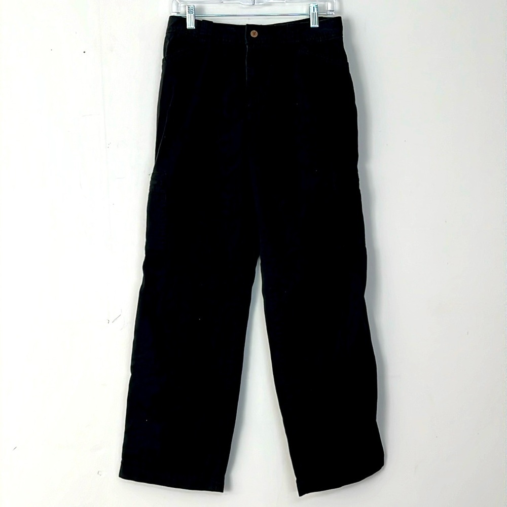 🌞 Caribbean Joe black high rise cotton cargo pants no back pockets women size 10